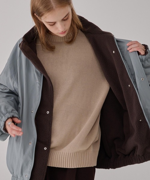 EMMA CLOTHES(エマクローズ)の「リバーシブル ナイロン×フリース オーバートラックブルゾン(ブルゾン・メンズ・ブラック/アイボリー系/グレー系/ブルー系/グレー/チャコール/グレイッシュベージュ/グレイッシュブルー・L/M)」の16枚目の写真