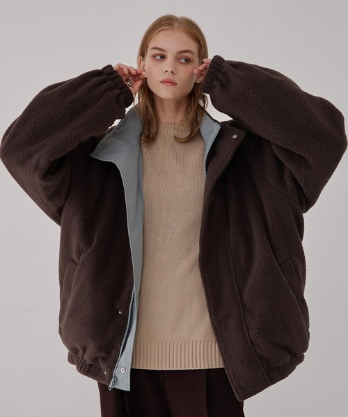 EMMA CLOTHES(エマクローズ)の「リバーシブル ナイロン×フリース オーバートラックブルゾン(ブルゾン・メンズ・ブラック/アイボリー系/グレー系/ブルー系/グレー/チャコール/グレイッシュベージュ/グレイッシュブルー・L/M)」の18枚目の写真