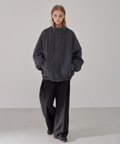 セール】リバーシブル ナイロン×フリース オーバートラックブルゾン