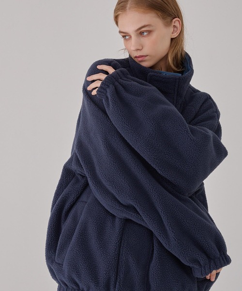 セール】リバーシブル ナイロン×フリース オーバートラックブルゾン