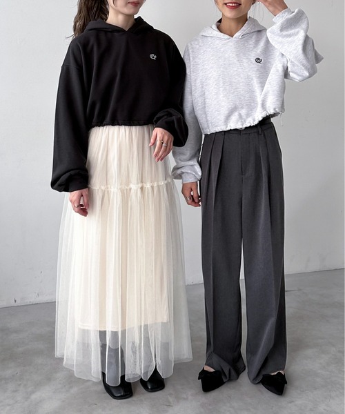 EPIMI E'PIMMY（エピミエピミー）の「チュールティアードスカート（スカート・レディース・アイボリー/ブラック/グレー・MEDIUM）」の13枚目の写真