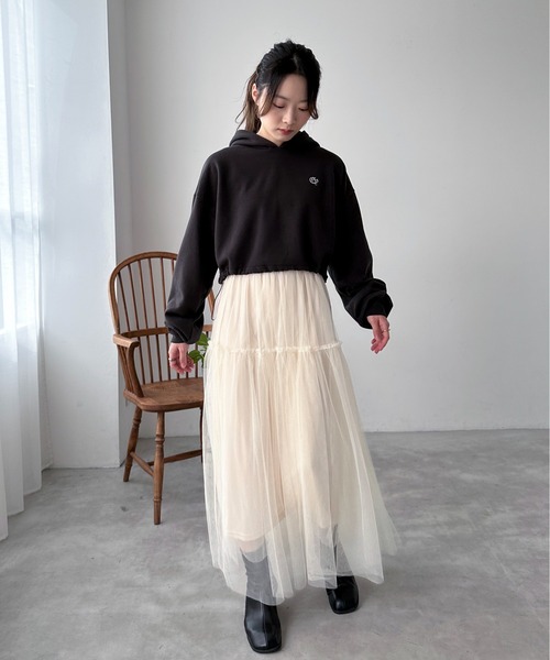 EPIMI E'PIMMY（エピミエピミー）の「チュールティアードスカート（スカート・レディース・アイボリー/ブラック/グレー・MEDIUM）」の15枚目の写真