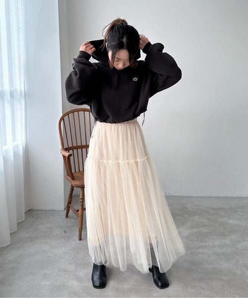 EPIMI E'PIMMY（エピミエピミー）の「チュールティアードスカート（スカート・レディース・アイボリー/ブラック/グレー・MEDIUM）」の16枚目の写真