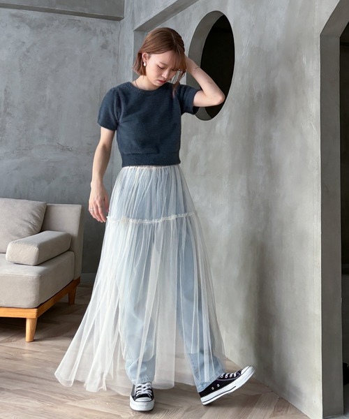 EPIMI E'PIMMY（エピミエピミー）の「チュールティアードスカート（スカート・レディース・アイボリー/ブラック/グレー・MEDIUM）」の21枚目の写真