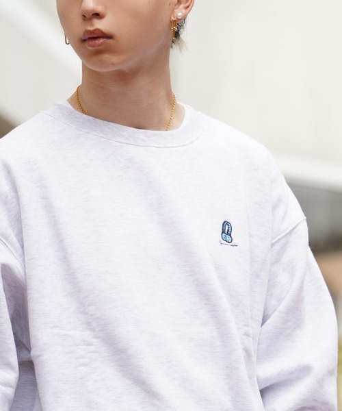 1111clothing（ワンフォークロージング）の「イラスト 裏起毛 スウェットシャツ / Illustration Brushed Lining Sweatshirt（スウェット・メンズ・ホワイト系1/ホワイト系2/ブラック/ミント・M/L）」の20枚目の写真
