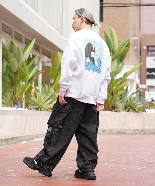 1111clothing（ワンフォークロージング）の「イラスト 裏起毛 スウェットシャツ / Illustration Brushed Lining Sweatshirt（スウェット・メンズ・ホワイト系1/ホワイト系2/ブラック/ミント・M/L）」の17枚目の写真