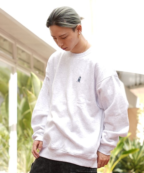 1111clothing（ワンフォークロージング）の「イラスト 裏起毛 スウェットシャツ / Illustration Brushed Lining Sweatshirt（スウェット・メンズ・ホワイト系1/ホワイト系2/ブラック/ミント・M/L）」の18枚目の写真