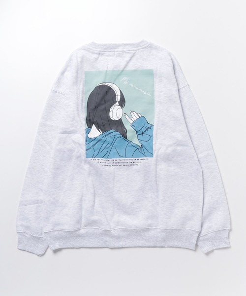 1111clothing（ワンフォークロージング）の「イラスト 裏起毛 スウェットシャツ / Illustration Brushed Lining Sweatshirt（スウェット・メンズ・ホワイト系1/ホワイト系2/ブラック/ミント・M/L）」の16枚目の写真