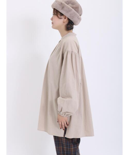 Samansa Mos2（サマンサ モスモス）の「ボタン並びギャザーチュニック（チュニック・レディース・グリーン/ブラック/イエロー/ベージュ・F）」の17枚目の写真