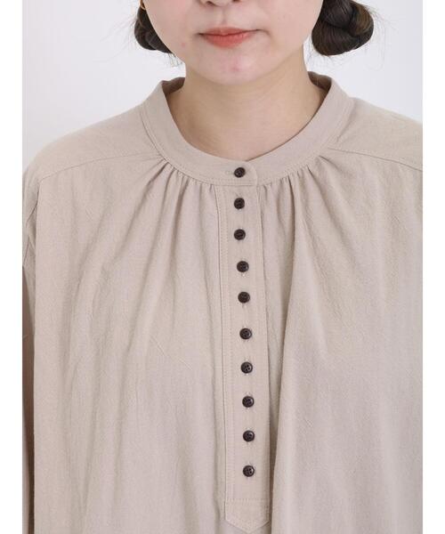 Samansa Mos2（サマンサ モスモス）の「ボタン並びギャザーチュニック（チュニック・レディース・グリーン/ブラック/イエロー/ベージュ・F）」の19枚目の写真