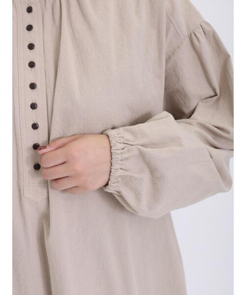 Samansa Mos2（サマンサ モスモス）の「ボタン並びギャザーチュニック（チュニック・レディース・グリーン/ブラック/イエロー/ベージュ・F）」の22枚目の写真