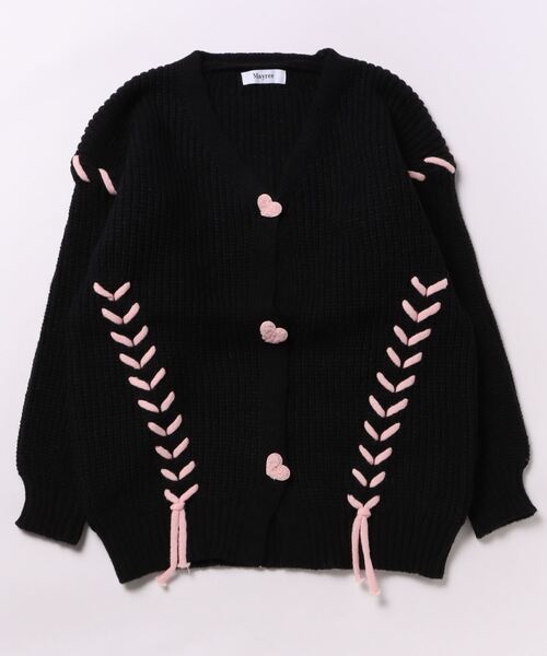 Mayree(メイリー)の「【Mayree】紐リボン ニット トップス カーディガン(ニット/セーター・レディース・ホワイト/ブラック・FREE)」の5枚目の写真