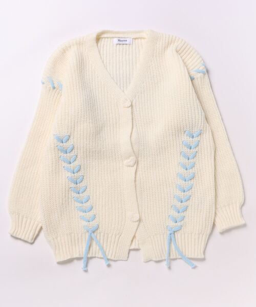 Mayree(メイリー)の「【Mayree】紐リボン ニット トップス カーディガン(ニット/セーター・レディース・ホワイト/ブラック・FREE)」の9枚目の写真