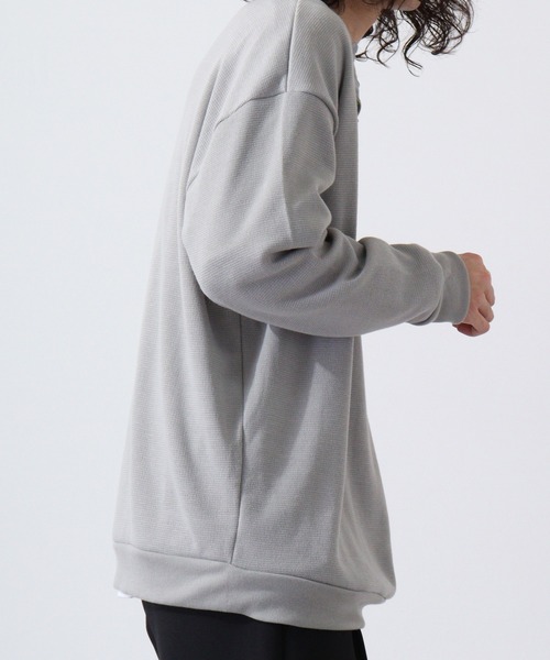 FUNALIVE(ファンアライブ)の「ミラノリブニットソーハーフZIP(Tシャツ/カットソー・メンズ・チャコール/ホワイト/ブラック/ダークグリーン/グレイッシュベージュ/ブラウン/ワイン/ライトグレー・L/M)」の16枚目の写真