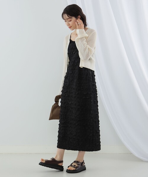 Ray BEAMS（レイビームス）の「Ray BEAMS / フロント ホック クルーネック カーディガン（カーディガン/ボレロ・レディース・ブラック/ミント/オフホワイト・ONE SIZE）」の5枚目の写真