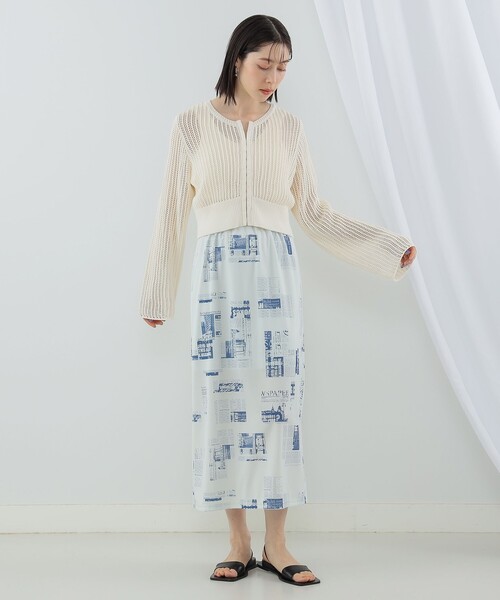 Ray BEAMS（レイビームス）の「Ray BEAMS / フロント ホック クルーネック カーディガン（カーディガン/ボレロ・レディース・ブラック/ミント/オフホワイト・ONE SIZE）」の11枚目の写真