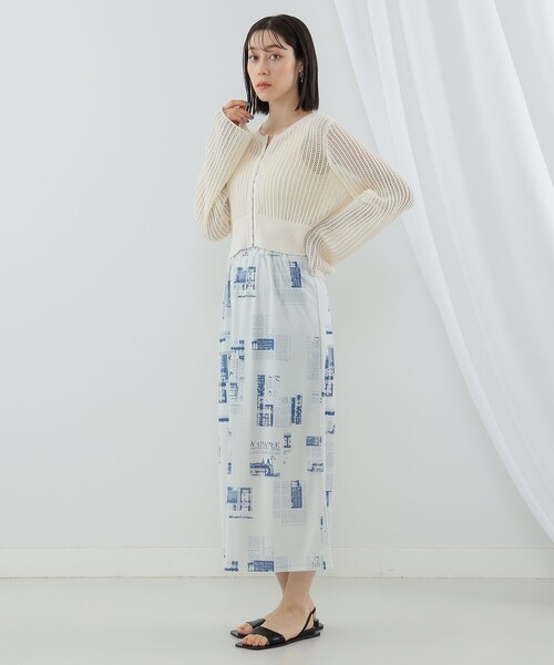 Ray BEAMS（レイビームス）の「Ray BEAMS / フロント ホック クルーネック カーディガン（カーディガン/ボレロ・レディース・ブラック/ミント/オフホワイト・ONE SIZE）」の13枚目の写真