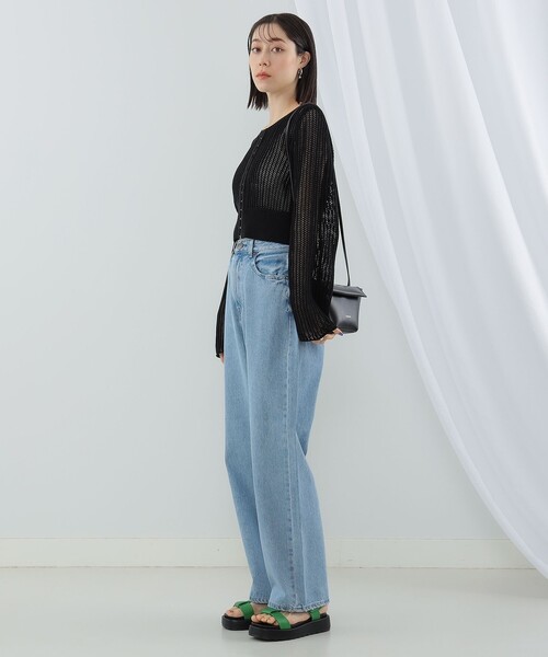 Ray BEAMS（レイビームス）の「Ray BEAMS / フロント ホック クルーネック カーディガン（カーディガン/ボレロ・レディース・ブラック/ミント/オフホワイト・ONE SIZE）」の15枚目の写真