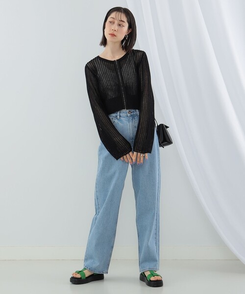 Ray BEAMS（レイビームス）の「Ray BEAMS / フロント ホック クルーネック カーディガン（カーディガン/ボレロ・レディース・ブラック/ミント/オフホワイト・ONE SIZE）」の16枚目の写真