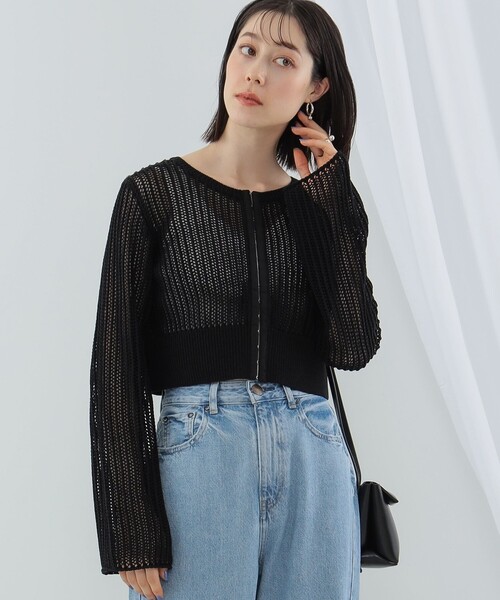 Ray BEAMS（レイビームス）の「Ray BEAMS / フロント ホック クルーネック カーディガン（カーディガン/ボレロ・レディース・ブラック/ミント/オフホワイト・ONE SIZE）」の18枚目の写真