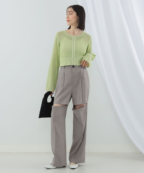 Ray BEAMS（レイビームス）の「Ray BEAMS / フロント ホック クルーネック カーディガン（カーディガン/ボレロ・レディース・ブラック/ミント/オフホワイト・ONE SIZE）」の21枚目の写真