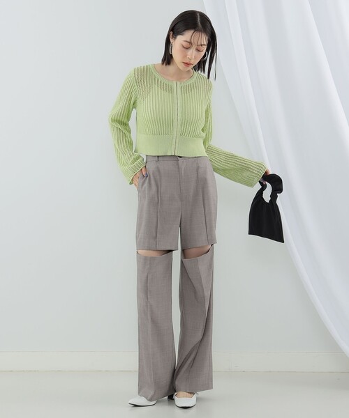 Ray BEAMS（レイビームス）の「Ray BEAMS / フロント ホック クルーネック カーディガン（カーディガン/ボレロ・レディース・ブラック/ミント/オフホワイト・ONE SIZE）」の22枚目の写真