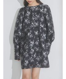 merry jenny | flowerジャガードパフミニワンピース(ワンピース)