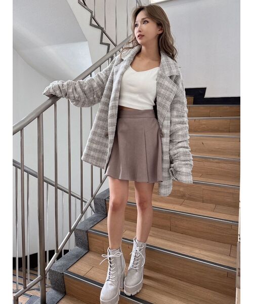 GYDA（ジェイダ）の「Fine コーデュロイ フレアスカートライク ショートパンツ（スカート・レディース・ブラック/ベージュ・FREE）」の20枚目の写真