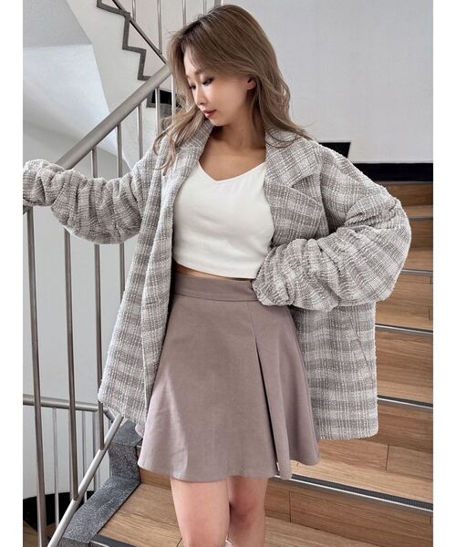 GYDA（ジェイダ）の「Fine コーデュロイ フレアスカートライク ショートパンツ（スカート・レディース・ブラック/ベージュ・FREE）」の18枚目の写真