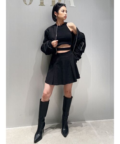 GYDA（ジェイダ）の「Fine コーデュロイ フレアスカートライク ショートパンツ（スカート・レディース・ブラック/ベージュ・FREE）」の15枚目の写真