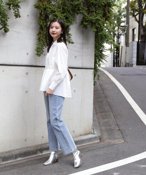 N.(N. Natural Beauty Basic)(エヌエヌナチュラルビューティーベーシック)の「◆テールカットペプラムブラウス(シャツ/ブラウス・レディース・ストライプ/ブルー/オフホワイト・MEDIUM)」の7枚目の写真