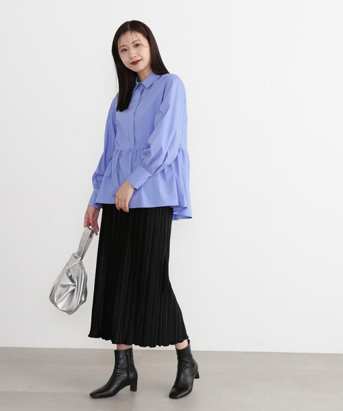 N.(N. Natural Beauty Basic)(エヌエヌナチュラルビューティーベーシック)の「◆テールカットペプラムブラウス(シャツ/ブラウス・レディース・ストライプ/ブルー/オフホワイト・MEDIUM)」の17枚目の写真