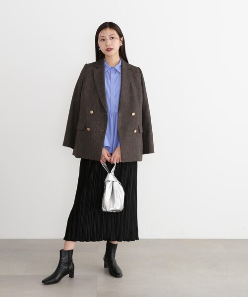 N.(N. Natural Beauty Basic)(エヌエヌナチュラルビューティーベーシック)の「◆テールカットペプラムブラウス(シャツ/ブラウス・レディース・ストライプ/ブルー/オフホワイト・MEDIUM)」の21枚目の写真