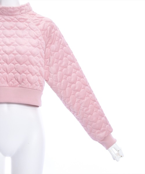 clear（クリア）の「ハートキルティングショート丈トップス[セットアップ可能]（スウェット・レディース・ブラック/グレイッシュベージュ/アイボリー/ピンク・F）」の11枚目の写真