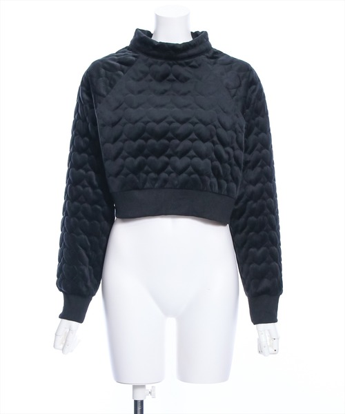 clear（クリア）の「ハートキルティングショート丈トップス[セットアップ可能]（スウェット・レディース・ブラック/グレイッシュベージュ/アイボリー/ピンク・F）」の22枚目の写真