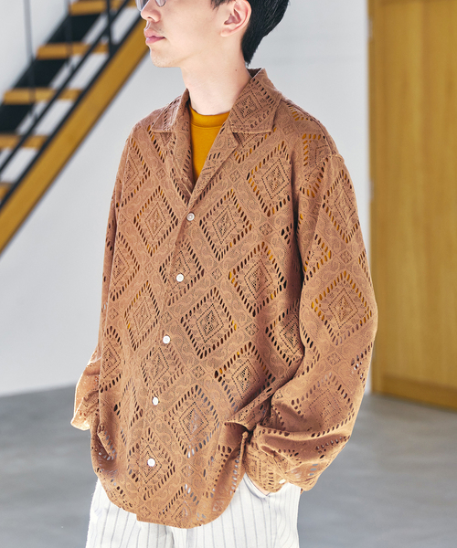 EDIFICE(エディフィス)の「ラッセル オープンカラーシャツ(シャツ/ブラウス・メンズ・キャメル/マスタード・LARGE/MEDIUM)」の1枚目の写真