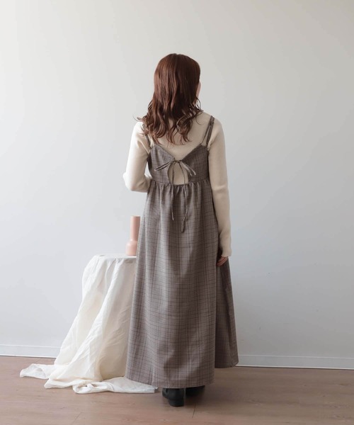 mil(ミル)の「【150㎝前後の小柄さんサイズ】チェックカシュクールキャミワンピース【きれいめワンピース・洗える】(ワンピース・レディース・ハウンドトゥース/チェック・S/XS)」の9枚目の写真