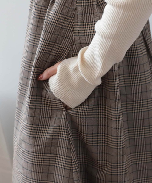 mil(ミル)の「【150㎝前後の小柄さんサイズ】チェックカシュクールキャミワンピース【きれいめワンピース・洗える】(ワンピース・レディース・ハウンドトゥース/チェック・S/XS)」の16枚目の写真