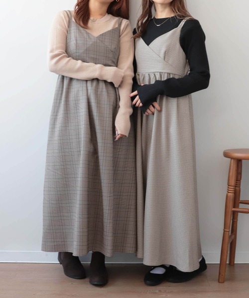 mil(ミル)の「【150㎝前後の小柄さんサイズ】チェックカシュクールキャミワンピース【きれいめワンピース・洗える】(ワンピース・レディース・ハウンドトゥース/チェック・S/XS)」の17枚目の写真