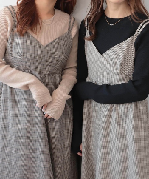 mil(ミル)の「【150㎝前後の小柄さんサイズ】チェックカシュクールキャミワンピース【きれいめワンピース・洗える】(ワンピース・レディース・ハウンドトゥース/チェック・S/XS)」の18枚目の写真