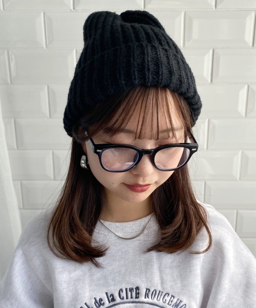 MYMOOD.（マイムード）の「シンプルニットキャップ ニット帽 ビーニー（ニットキャップ/ビーニー・レディース・ブラック/アイボリー/グレー・FREE）」の2枚目の写真