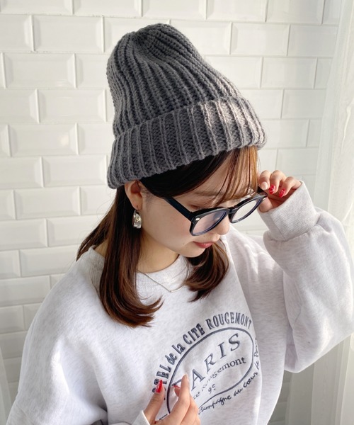 MYMOOD.（マイムード）の「シンプルニットキャップ ニット帽 ビーニー（ニットキャップ/ビーニー・レディース・ブラック/アイボリー/グレー・FREE）」の17枚目の写真