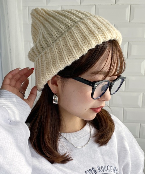 MYMOOD.（マイムード）の「シンプルニットキャップ ニット帽 ビーニー（ニットキャップ/ビーニー・レディース・ブラック/アイボリー/グレー・FREE）」の18枚目の写真