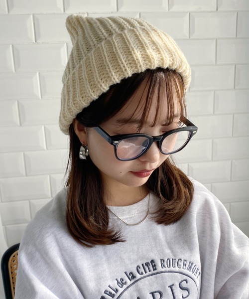 MYMOOD.（マイムード）の「シンプルニットキャップ ニット帽 ビーニー（ニットキャップ/ビーニー・レディース・ブラック/アイボリー/グレー・FREE）」の19枚目の写真
