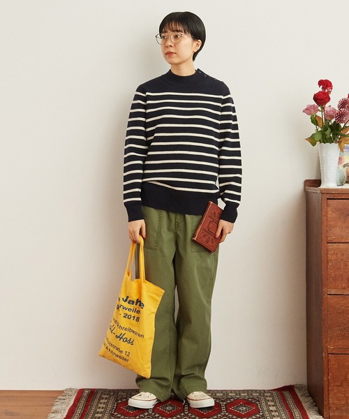 CHILD WOMAN（チャイルドウーマン）の「コッツウォルズ総針マリンボーダー プルオーバー（ニット/セーター・レディース・ネイビー/イエロー・FREE）」の9枚目の写真