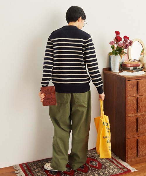 CHILD WOMAN（チャイルドウーマン）の「コッツウォルズ総針マリンボーダー プルオーバー（ニット/セーター・レディース・ネイビー/イエロー・FREE）」の10枚目の写真