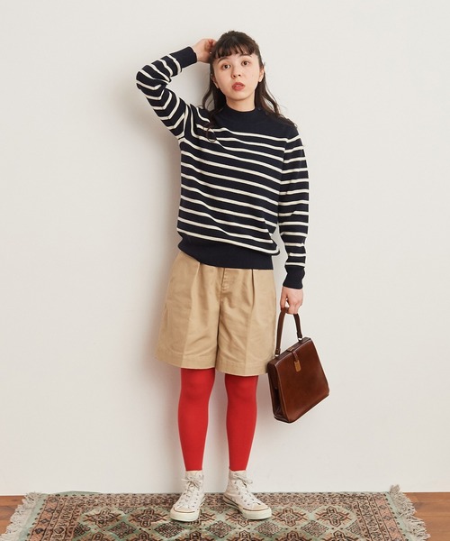 CHILD WOMAN（チャイルドウーマン）の「コッツウォルズ総針マリンボーダー プルオーバー（ニット/セーター・レディース・ネイビー/イエロー・FREE）」の13枚目の写真