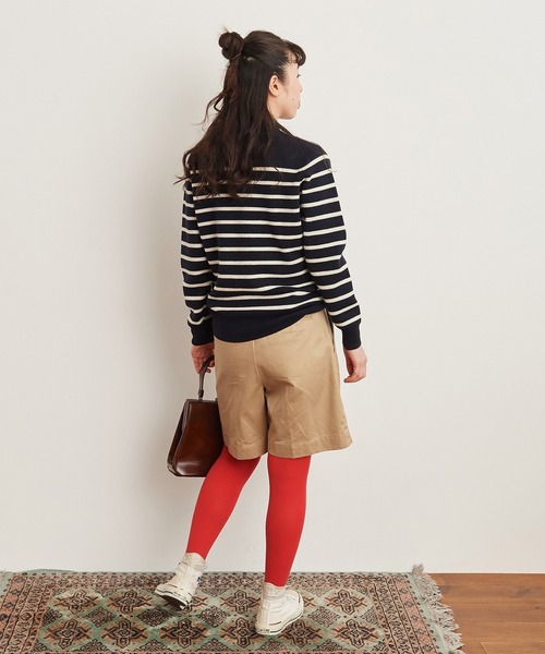 CHILD WOMAN（チャイルドウーマン）の「コッツウォルズ総針マリンボーダー プルオーバー（ニット/セーター・レディース・ネイビー/イエロー・FREE）」の14枚目の写真