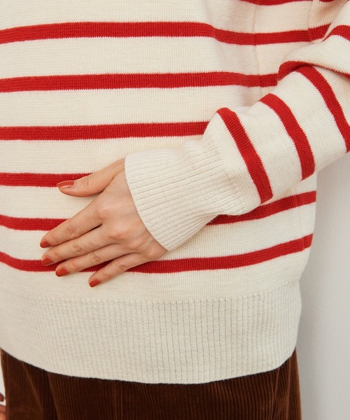 CHILD WOMAN（チャイルドウーマン）の「コッツウォルズ総針マリンボーダー プルオーバー（ニット/セーター・レディース・ネイビー/イエロー・FREE）」の22枚目の写真