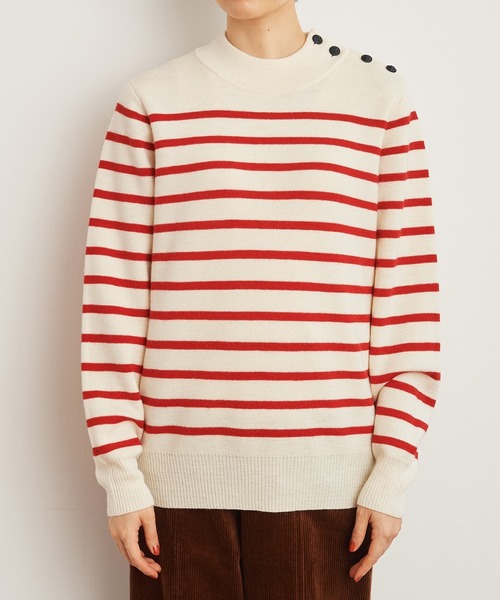 CHILD WOMAN（チャイルドウーマン）の「コッツウォルズ総針マリンボーダー プルオーバー（ニット/セーター・レディース・ネイビー/イエロー・FREE）」の16枚目の写真